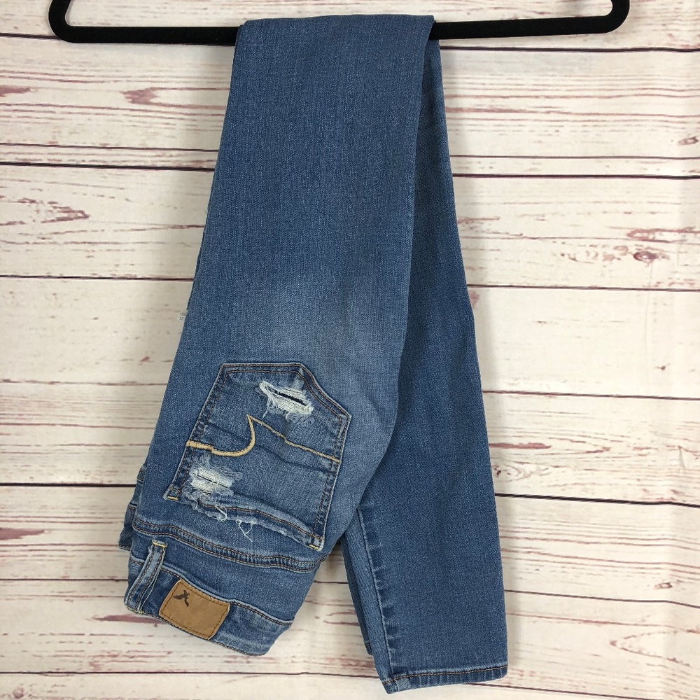 American Eagle Destroyed Jeggings Size 0 X-Long